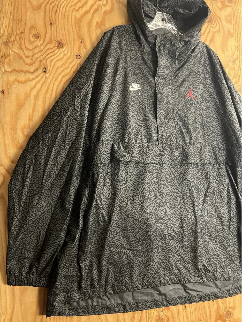 Nike Air Jordan 1988 Wings Anorak Jacket Mens 2XL Cement 1/2 Zip AJ0428-021